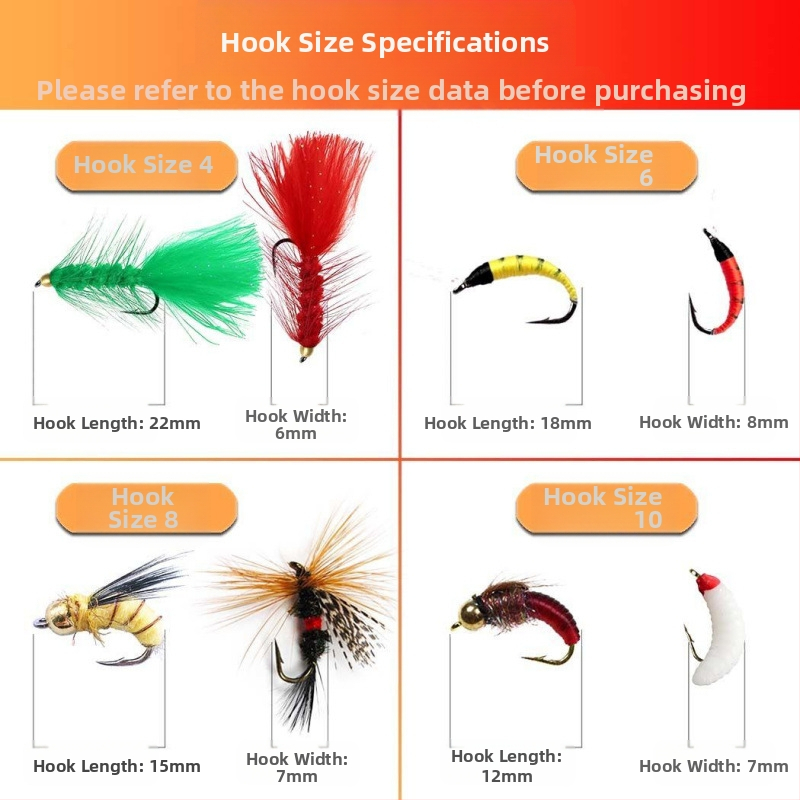 Luya Bait Fly Hook kostīms baltsvītrainajai tilapijas asari melnām zivīm, viltus ēsmas izmēra āķis