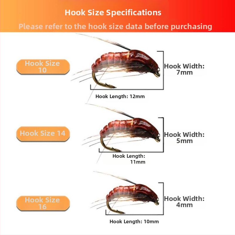 Luya Bait Fly Hook kostīms baltsvītrainajai tilapijas asari melnām zivīm, viltus ēsmas izmēra āķis