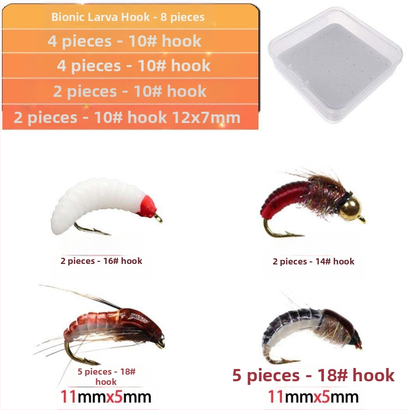 Luya Bait Fly Hook kostīms baltsvītrainajai tilapijas asari melnām zivīm, viltus ēsmas izmēra āķis