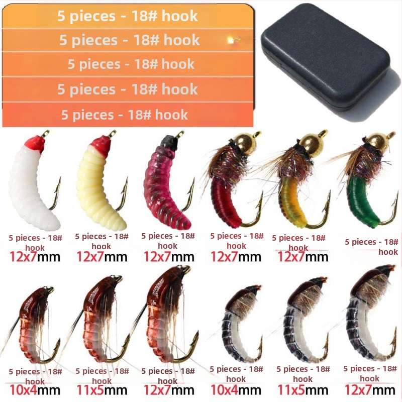 Luya Bait Fly Hook kostīms baltsvītrainajai tilapijas asari melnām zivīm, viltus ēsmas izmēra āķis