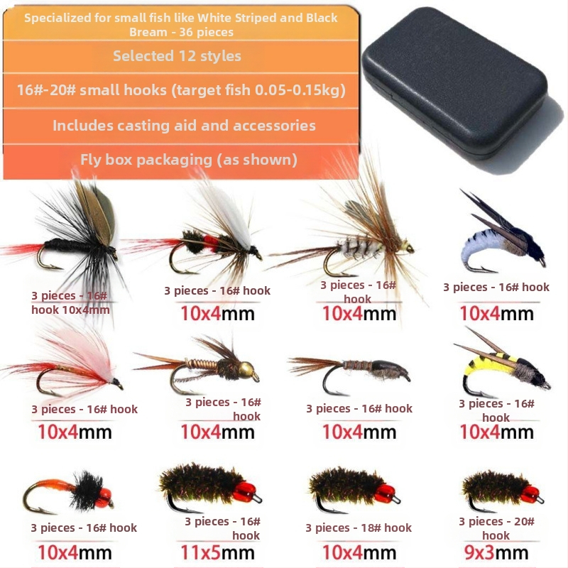 Luya Bait Fly Hook kostīms baltsvītrainajai tilapijas asari melnām zivīm, viltus ēsmas izmēra āķis