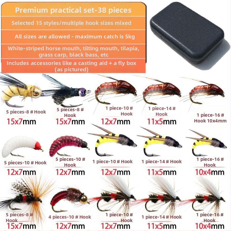 Luya Bait Fly Hook kostīms baltsvītrainajai tilapijas asari melnām zivīm, viltus ēsmas izmēra āķis