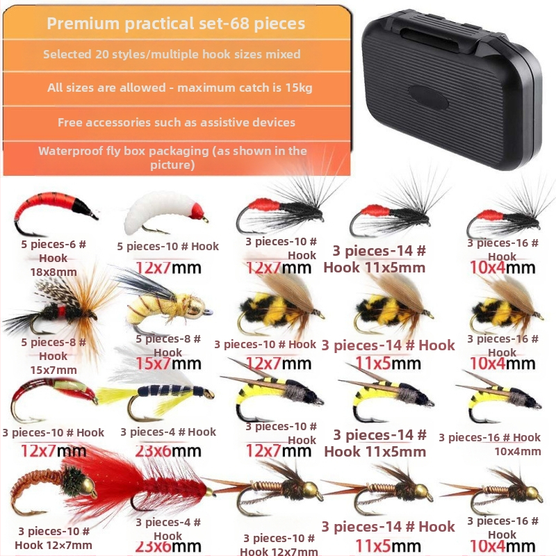 Luya Bait Fly Hook kostīms baltsvītrainajai tilapijas asari melnām zivīm, viltus ēsmas izmēra āķis