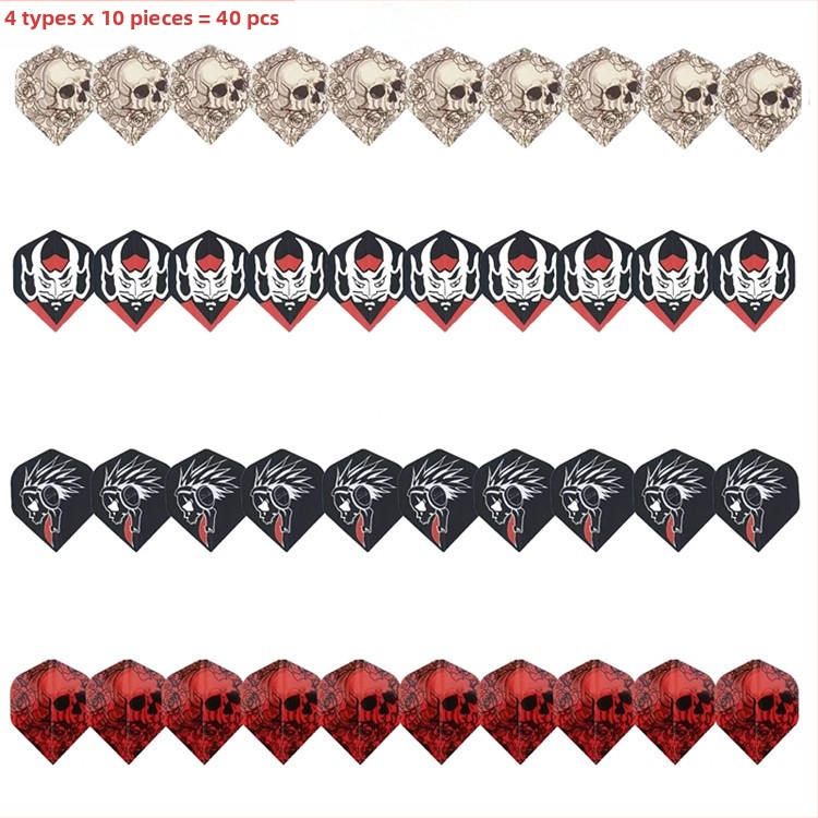 На склад 40 броя костюм PET острие за стрелички, аксесоари за стрелички, перце, крило за стрелички, полет, без пяна, без бръчки, без излитане