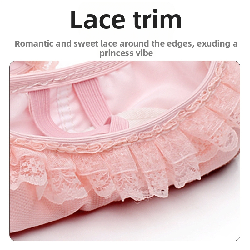 Танцови обувки за жени и деца с мека подметка, есенни и зимни, с полар, месеста дантела, котешки нокът, момичета, принцеса, балетни танци