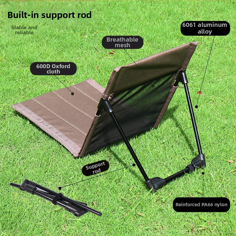 Външен къмпинг възглавница за гръб, обикновен плажен стол, преносим тревен стол, многофункционален сгъваем издръжлив стол за отдих