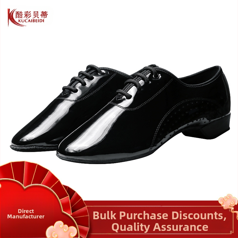 Vēsas krāsas Betty vīriešu modernās deju kurpes ar krāsotu virsmu, spilgtas ādas deju kurpes, kvadrātveida deju kurpes, jūrnieku deju balles deju kurpes