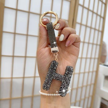 Μπρελόκ με κρεμαστό κόσμημα αυτοκινήτου με γράμμα διαμαντιού, μικρό κύκλο, αξεσουάρ μπρελόκ από κράμα ψευδαργύρου, κρεμαστό κόσμημα τσάντας Circle DIY, χονδρική πώληση