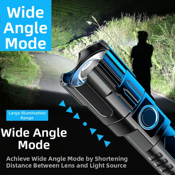 Φακός ισχυρός επαναφορτιζόμενος οικιακός εξωτερικός μικρός φορητός λαμπτήρας φωτισμού ανθεκτικό νυχτερινό φως ποδηλάτου