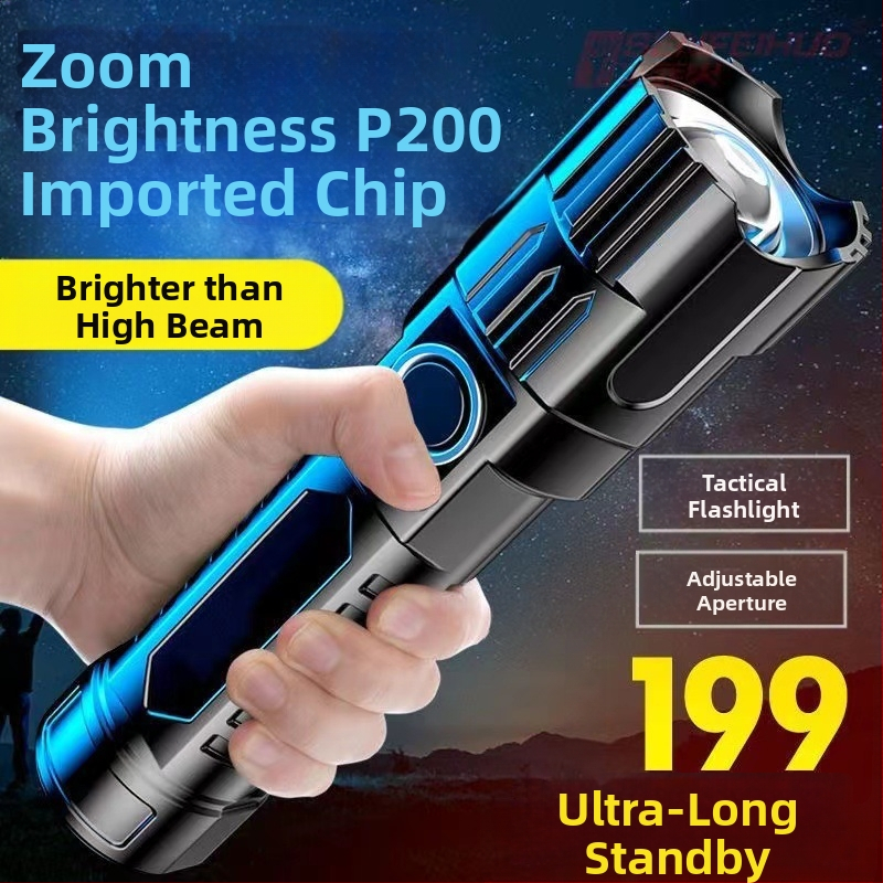 Erős fényű, újratölthető háztartási, kültéri, kis hordozható világító lámpa, tartós kerékpár éjszakai fény