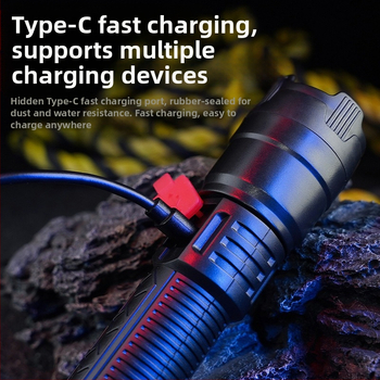 ✅ Ψηφιακός ηλεκτρονικός φακός οθόνης, ισχυρό φως, πολυλειτουργικός φακός εξωτερικής προβολής, επαναφορτιζόμενος, μακράς διαρκείας, τηλεσκοπικός φακός ζουμ