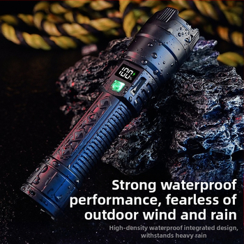 ✅ Ψηφιακός ηλεκτρονικός φακός οθόνης, ισχυρό φως, πολυλειτουργικός φακός εξωτερικής προβολής, επαναφορτιζόμενος, μακράς διαρκείας, τηλεσκοπικός φακός ζουμ