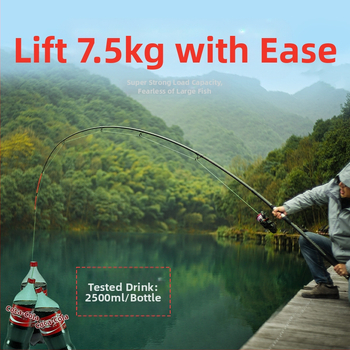 Lin Lake Εισαγόμενο καλάμι ψαρέματος στη θάλασσα, καλάμι ρίψης με τηλεχειριστήριο, κοστούμι από εξαιρετικά ελαφρύ άνθρακα, ειδικό καλάμι ρίψης για ασημένιο κυπρίνο και κυπρίνο Bighead.