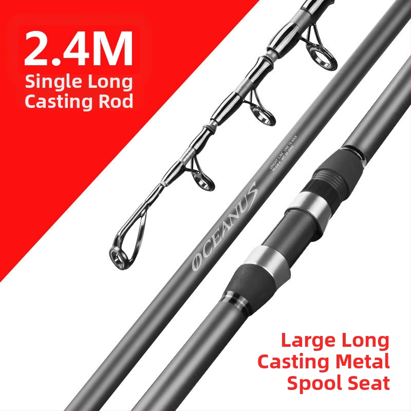 Lin Lake Εισαγόμενο καλάμι ψαρέματος στη θάλασσα, καλάμι ρίψης με τηλεχειριστήριο, κοστούμι από εξαιρετικά ελαφρύ άνθρακα, ειδικό καλάμι ρίψης για ασημένιο κυπρίνο και κυπρίνο Bighead.