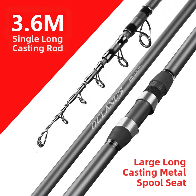 Lin Lake Εισαγόμενο καλάμι ψαρέματος στη θάλασσα, καλάμι ρίψης με τηλεχειριστήριο, κοστούμι από εξαιρετικά ελαφρύ άνθρακα, ειδικό καλάμι ρίψης για ασημένιο κυπρίνο και κυπρίνο Bighead.