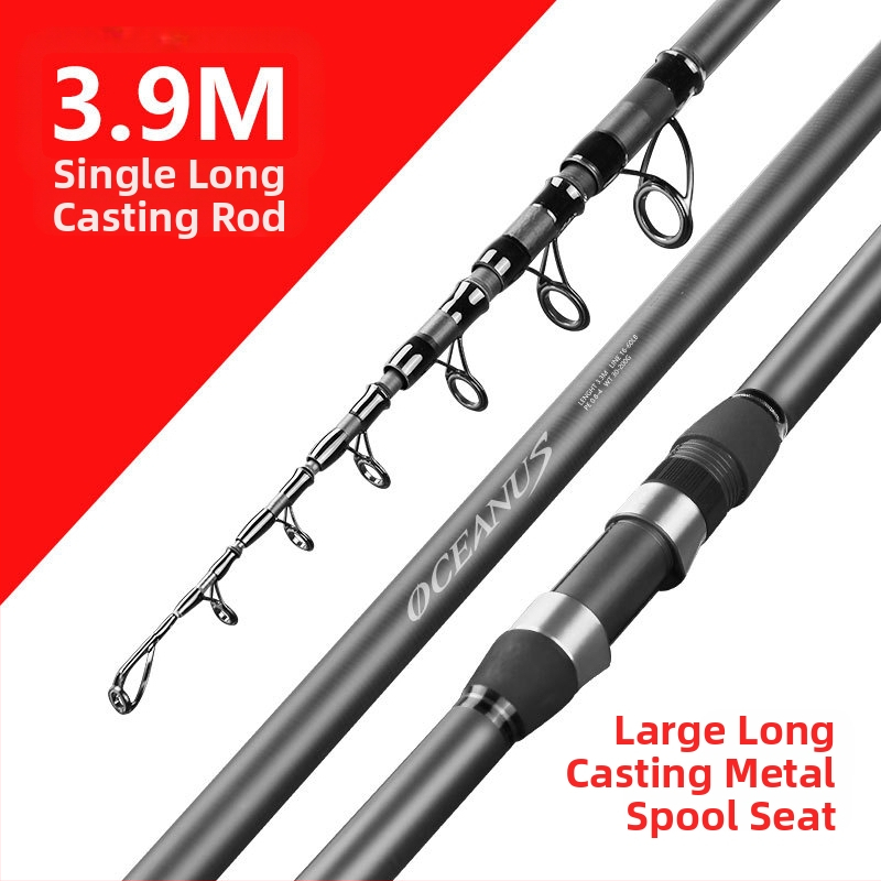 Lin Lake Εισαγόμενο καλάμι ψαρέματος στη θάλασσα, καλάμι ρίψης με τηλεχειριστήριο, κοστούμι από εξαιρετικά ελαφρύ άνθρακα, ειδικό καλάμι ρίψης για ασημένιο κυπρίνο και κυπρίνο Bighead.