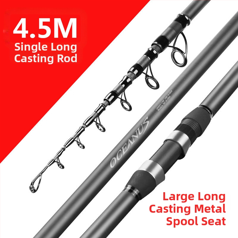 Lin Lake Εισαγόμενο καλάμι ψαρέματος στη θάλασσα, καλάμι ρίψης με τηλεχειριστήριο, κοστούμι από εξαιρετικά ελαφρύ άνθρακα, ειδικό καλάμι ρίψης για ασημένιο κυπρίνο και κυπρίνο Bighead.