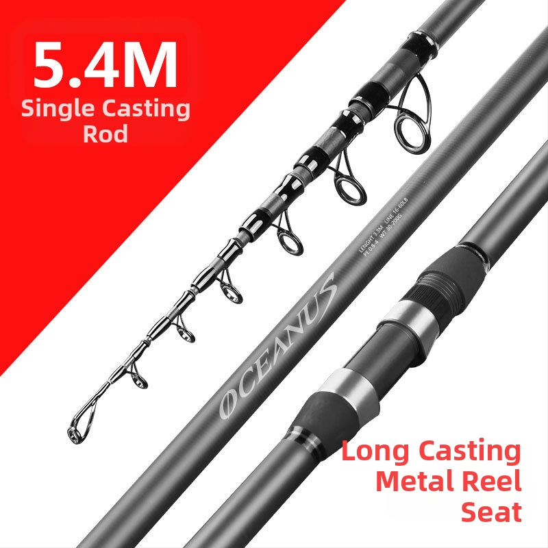 Lin Lake Εισαγόμενο καλάμι ψαρέματος στη θάλασσα, καλάμι ρίψης με τηλεχειριστήριο, κοστούμι από εξαιρετικά ελαφρύ άνθρακα, ειδικό καλάμι ρίψης για ασημένιο κυπρίνο και κυπρίνο Bighead.