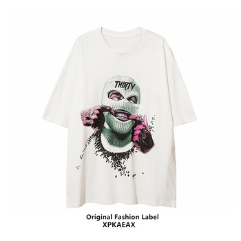 Αμερικανική μάρκα ρετρό μόδας West Coast Hip-Hop Hipho κοντομάνικο μπλουζάκι για άνδρες και γυναίκες