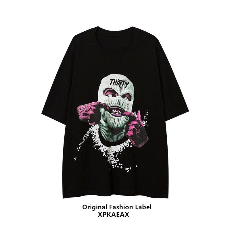 Amerikai retró divatmárka, West Coast Hip-Hop Hipho rövid ujjú póló férfiaknak és nőknek