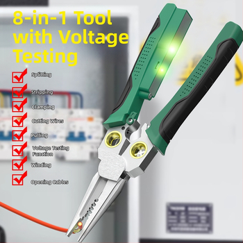 8-u-1 višenamjenska kliješta za mjerenje i skidanje izolacije žice, rezanje žice, izvlačenje žice, škare za žicu i kabele, kliješta za guljenje, kliješta za krimpovanje električnih žica