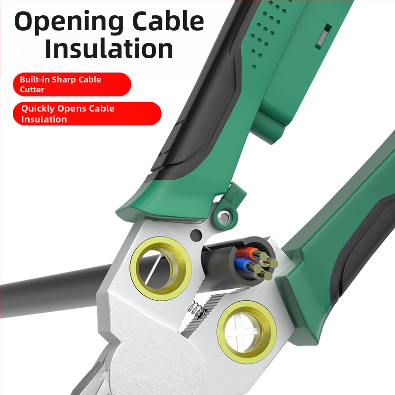 8-в-1 многофункционални клещи за измерване и оголване на проводници, клещи за рязане на проводници, изтегляне на проводници, ножици за проводници и кабели, клещи за обелване, клещи за кримпване на електрически проводници