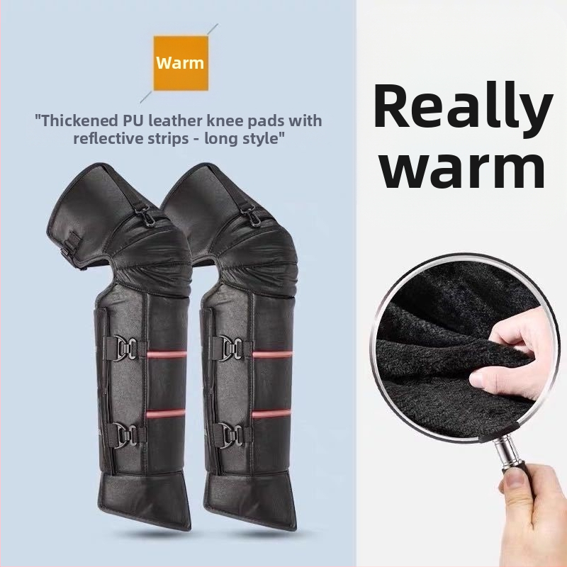 Genunchiere calde noi pentru bărbați și femei, iarna rece, rezistente la vânt, căptușite cu fleece, îngroșate, îmbrăcăminte exterioară, tampoane pentru picioare, motociclete, genunchiere pentru echitatie