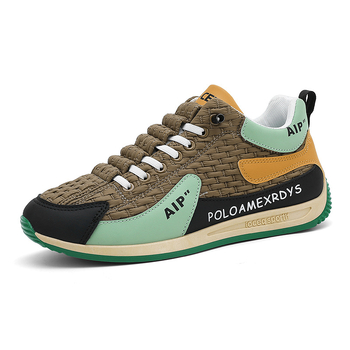 Μοντέρνα ανδρικά παπούτσια Slip-On, Φθινόπωρο 2025 Νέο στυλ, τυπωμένη δερμάτινη επιφάνεια, άνετα, αναπνεύσιμα, με χρωματικό μπλοκάρισμα, ευέλικτα, διάσημα στο διαδίκτυο, δημοφιλή casual παπούτσια