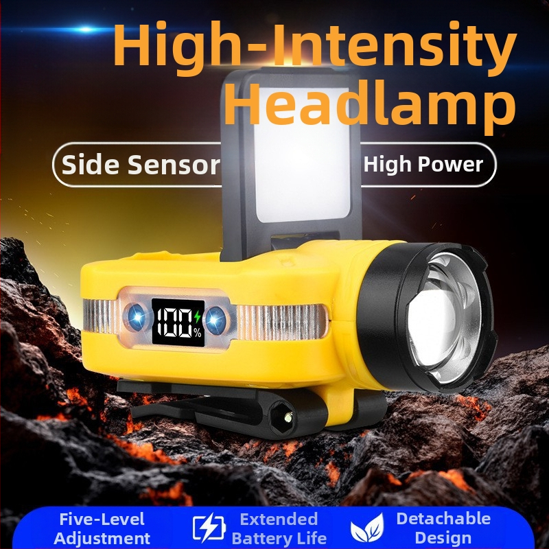 Spetsiaalne pealamp kalapüügiks, induktsioonmütsi klambriga, mütsi äärelamp, tugev valgus, üliere, pea külge kinnitatav, ülipikk vastupidavus, öine kalapüügi söödalamp