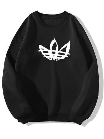 Нов суитшърт с дълъг ръкав и кръгло деколте, широк, есенен и зимен пуловер с лого на марката, модерен топ с буква, модерен, свободен крой