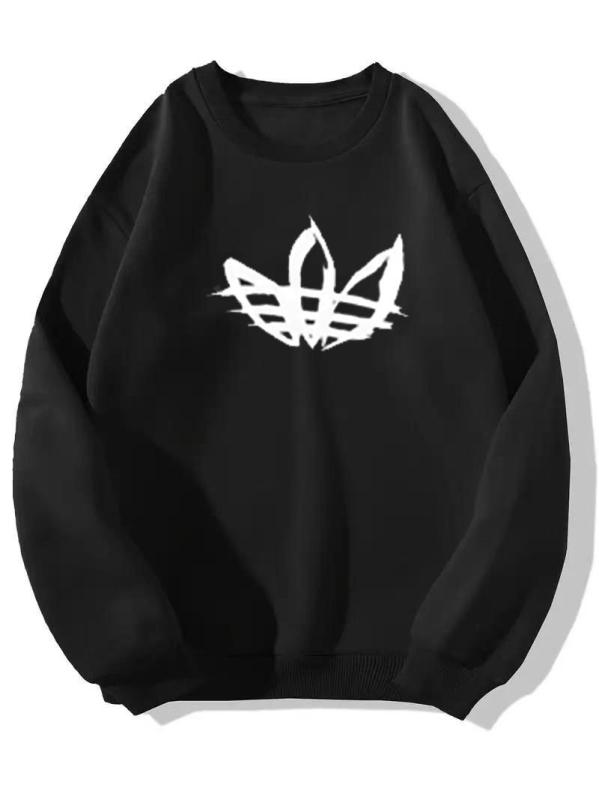 Új Kerek Nyakú Pulóver Hosszú Ujjú Laza Őszi és Téli Pulóver Betűs Logós Trendi Márkás Felső Betűs Trendi Laza Fazonú