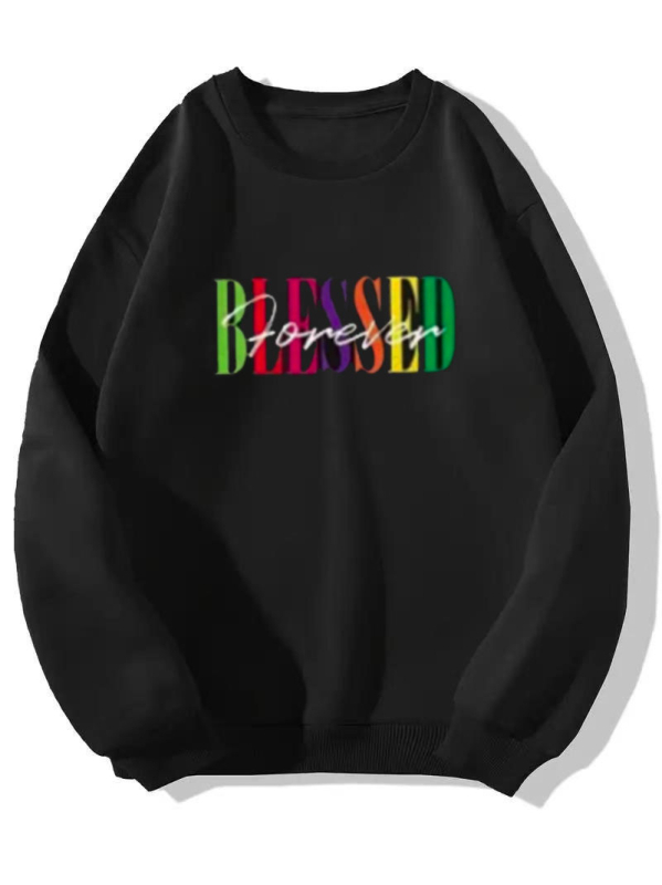 Új Kerek Nyakú Pulóver Hosszú Ujjú Laza Őszi és Téli Pulóver Betűs Logós Trendi Márkás Felső Betűs Trendi Laza Fazonú