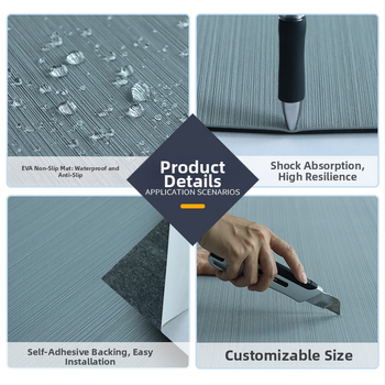 EVA imitatsiooniga tiikpuust põrandamatt, piludeta, hallide juuste haaramiseks mõeldud haagissuvilate teki mere dekoratiivpõrand liimiga aluspinnaga