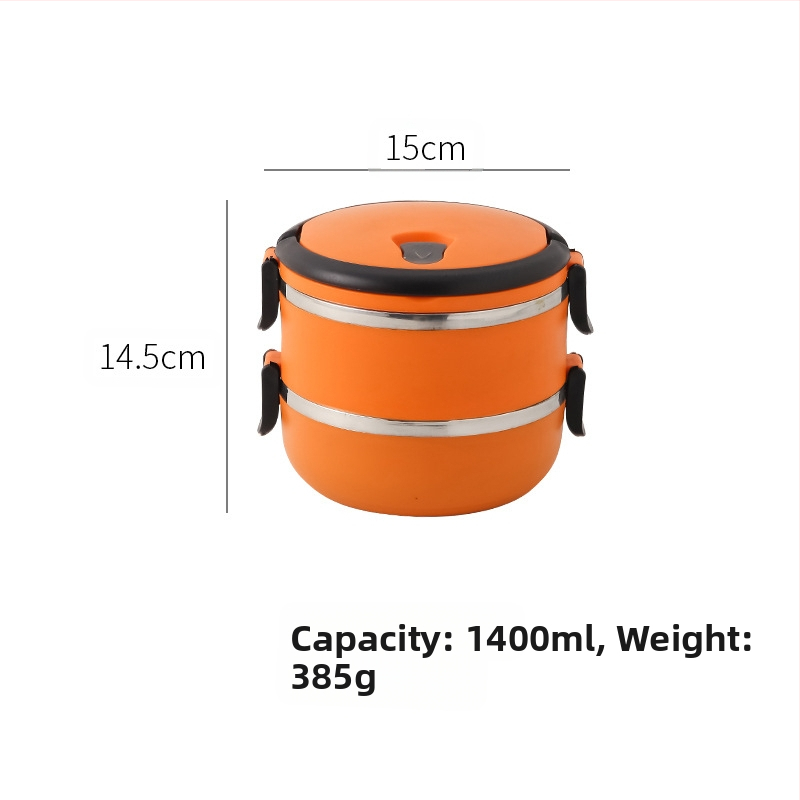 Rozsdamentes acélból készült, 304-es minőségű bento doboz, kerek, lezárt tartósítódoboz, többrétegű, kényelmes, szigetelt ebéddoboz, nyomtatott logóval