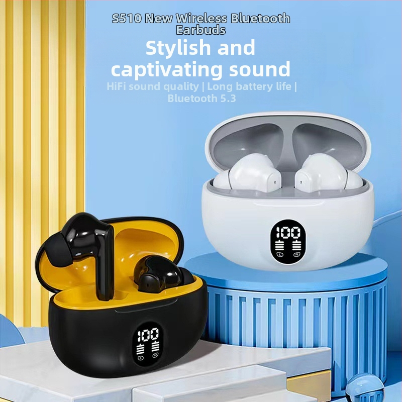 2025. gada jaunās 895B Bluetooth austiņas ar digitālo displeju S510 augstas kvalitātes e-sporta zema latentuma rūpnīcas vairumtirdzniecība ilgs akumulatora darbības laiks