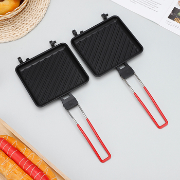 Határokon átnyúló kültéri levehető szendvics sütőforma kétoldalas tapadásmentes sütőforma gáz univerzális kenyérsütő forma