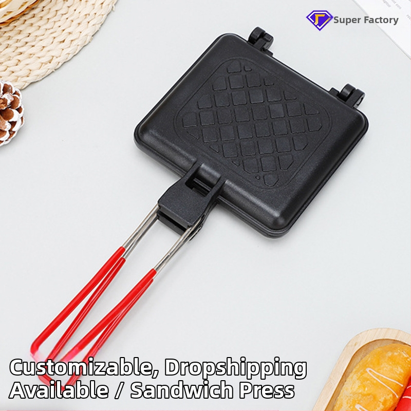 Határokon átnyúló kültéri levehető szendvics sütőforma kétoldalas tapadásmentes sütőforma gáz univerzális kenyérsütő forma