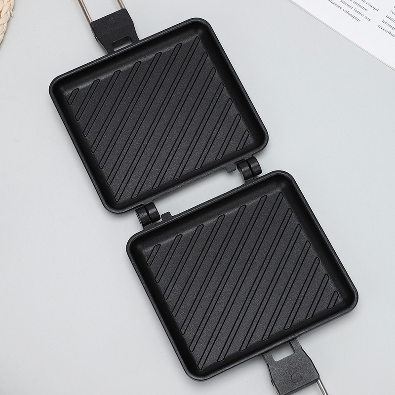 Határokon átnyúló kültéri levehető szendvics sütőforma kétoldalas tapadásmentes sütőforma gáz univerzális kenyérsütő forma