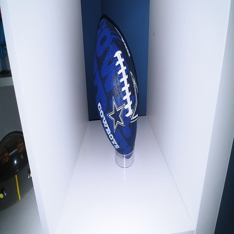 Прозрачна акрилна кръгла тава за топки, бейзбол, волейбол, футбол, тенис, билярд, боулинг, стойка за показване