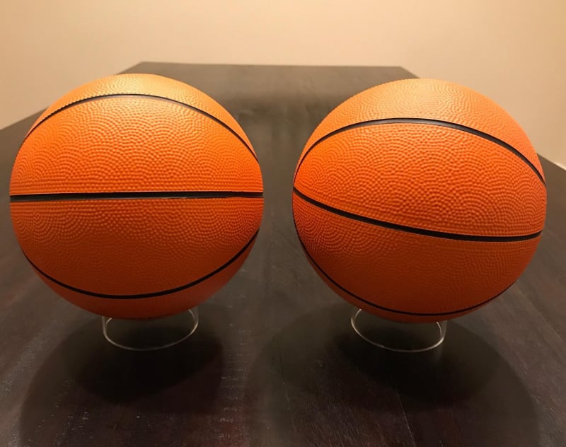 Прозрачна акрилна кръгла тава за топки, бейзбол, волейбол, футбол, тенис, билярд, боулинг, стойка за показване