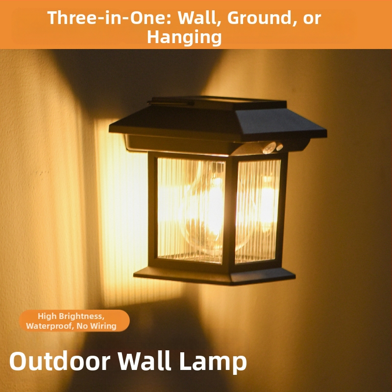 Соларна домашна слънчева светлина, външна градинска светлина, стенна лампа, акумулаторна градинска лампа, акумулаторна лампа за фенер, цвете, индукционна LED светлина, градинска лампа