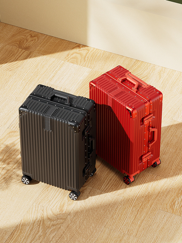 20 hüvelykes alumínium vázas kocsi tok univerzális kerekes bőrönd női bőrönd retro 24 hüvelykes diák jelszó doboz nagykereskedelmi poggyász