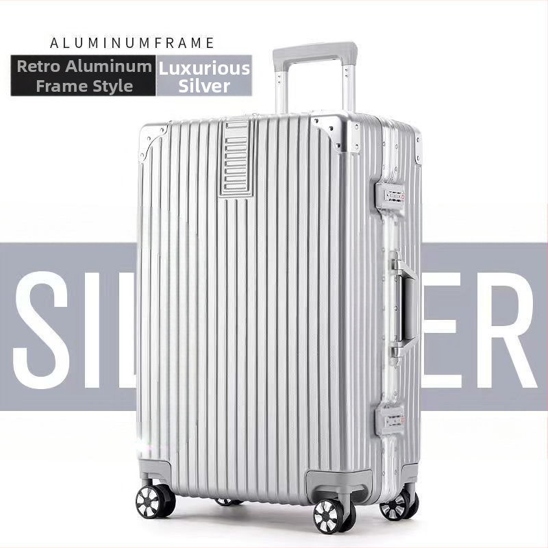20 hüvelykes alumínium vázas kocsi tok univerzális kerekes bőrönd női bőrönd retro 24 hüvelykes diák jelszó doboz nagykereskedelmi poggyász