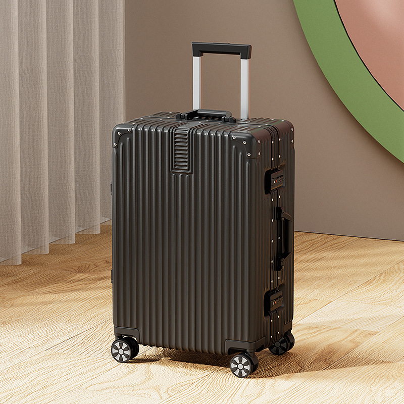 20 hüvelykes alumínium vázas kocsi tok univerzális kerekes bőrönd női bőrönd retro 24 hüvelykes diák jelszó doboz nagykereskedelmi poggyász