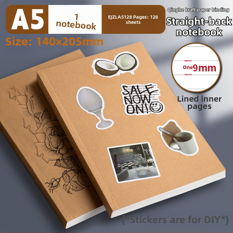 „Wright“ užrašų knygelė, A4 formato, horizontalios linijos, kraftpopierius, biuro klijų įrišimas, mažas užrašų knygelė, B5 formato užrašų dienoraštis, storas užrašų knygelė