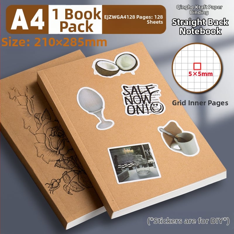 „Wright“ užrašų knygelė, A4 formato, horizontalios linijos, kraftpopierius, biuro klijų įrišimas, mažas užrašų knygelė, B5 formato užrašų dienoraštis, storas užrašų knygelė