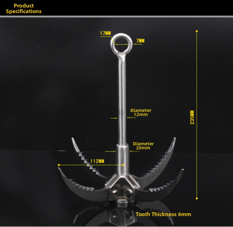 Фабрична директна външна кука от неръждаема стомана, летяща тигрова кука, кука за катерене за диви животни, сгъваема кука за оцеляване