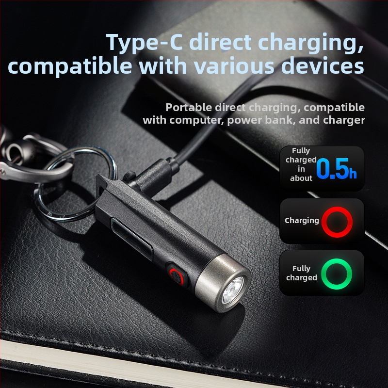 Philips Keychain Light Strong Light Акумулаторна фенерче за външен студент, многофункционална преносима мини работна светлина