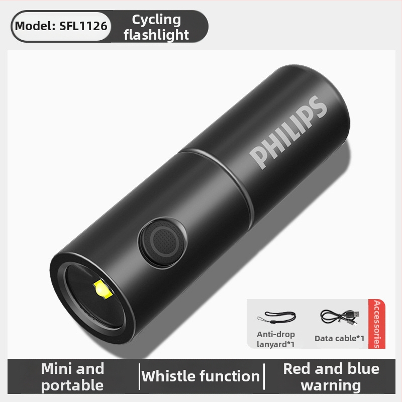 „Philips“ raktų pakabuko šviesa, stipri šviesa, įkraunamas žibintuvėlis, lauko studentams, daugiafunkcis nešiojamas mini darbo žibintuvėlis