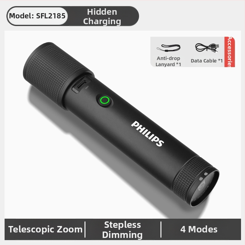 „Philips“ raktų pakabuko šviesa, stipri šviesa, įkraunamas žibintuvėlis, lauko studentams, daugiafunkcis nešiojamas mini darbo žibintuvėlis